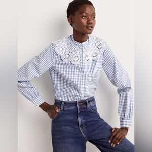 Boden Broderie Collar Shirt